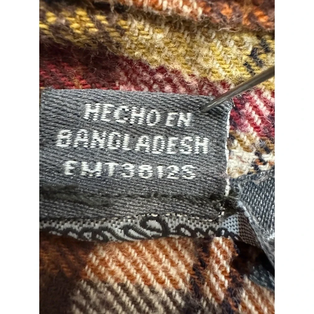 Eddie Bauer Plaid Flannel Shirt‎ Men's L Brown Long Sleeve Button Front